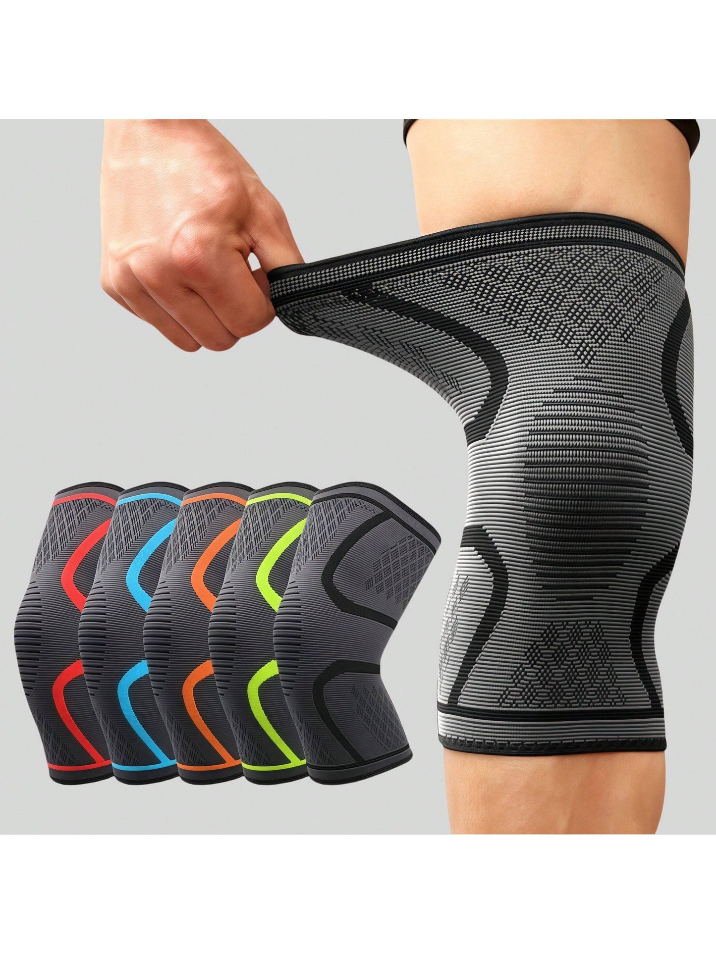 1pc/2pcs Knee And Sleeve Pads, Knitted Fabric Non-Slip Knee Strap, Sports Joint Protector For Outdoor Running, Basketball, Cycling To Provide Protection And Comfort