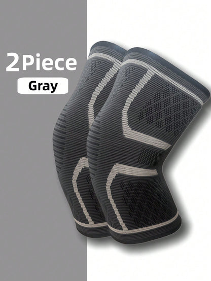 1pc/2pcs Knee And Sleeve Pads, Knitted Fabric Non-Slip Knee Strap, Sports Joint Protector For Outdoor Running, Basketball, Cycling To Provide Protection And Comfort