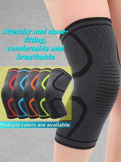 1pc/2pcs Knee And Sleeve Pads, Knitted Fabric Non-Slip Knee Strap, Sports Joint Protector For Outdoor Running, Basketball, Cycling To Provide Protection And Comfort