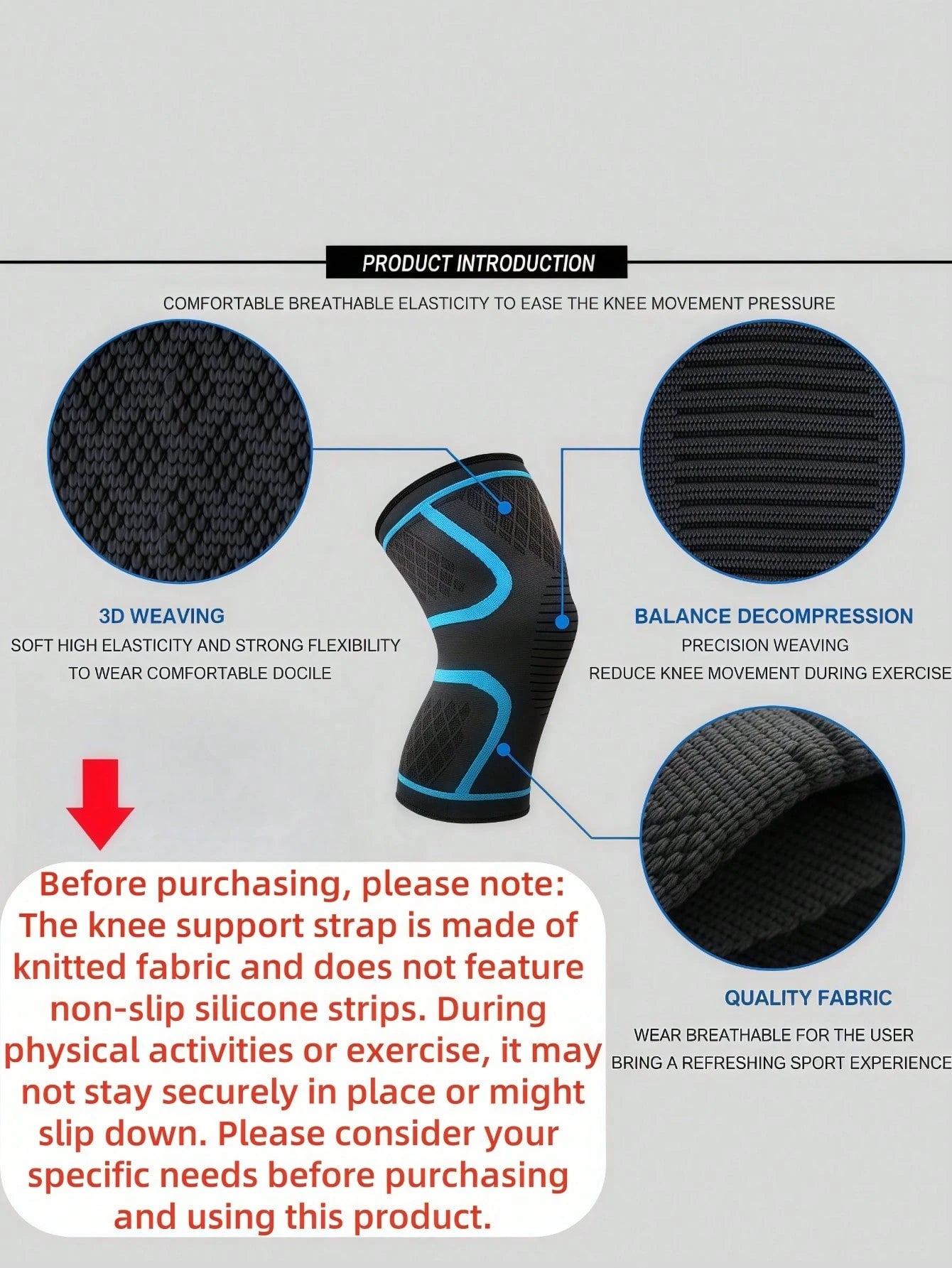 1pc/2pcs Knee And Sleeve Pads, Knitted Fabric Non-Slip Knee Strap, Sports Joint Protector For Outdoor Running, Basketball, Cycling To Provide Protection And Comfort
