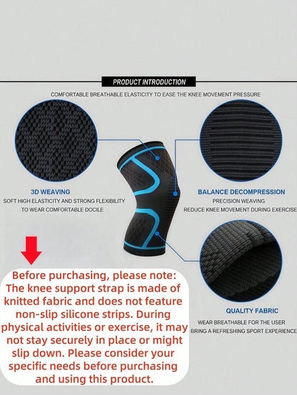 1pc/2pcs Knee And Sleeve Pads, Knitted Fabric Non-Slip Knee Strap, Sports Joint Protector For Outdoor Running, Basketball, Cycling To Provide Protection And Comfort