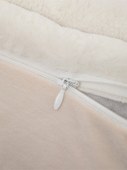 1pc/2pcs Plain Pillow Cover (Filling Not Included), Faux Fur Sofa Cushion Cover, Home Decor