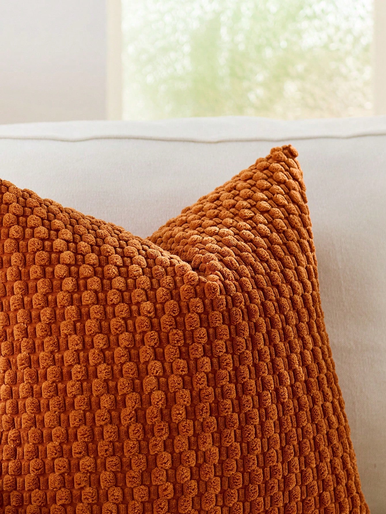1pc/2pcs Set Semi-Circle Geometric Pattern Pillow Case, Canvas Circle Velvet Embroidery Crafted Square Cushion Cover, For Daily Use In Bedroom, Living Room, Sofa, Yard, Garden Decor, Without Core 30*5