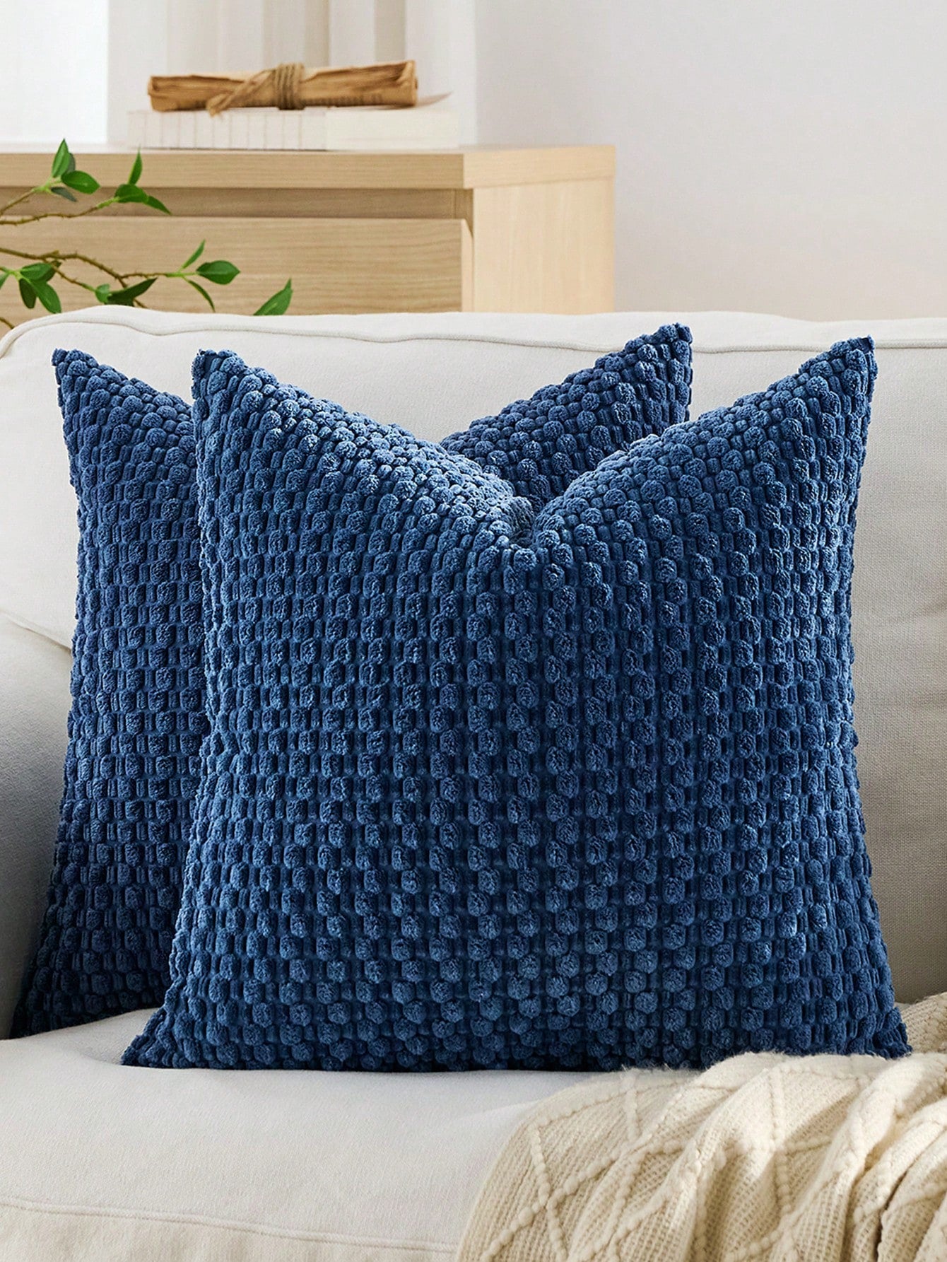 1pc/2pcs Set Semi-Circle Geometric Pattern Pillow Case, Canvas Circle Velvet Embroidery Crafted Square Cushion Cover, For Daily Use In Bedroom, Living Room, Sofa, Yard, Garden Decor, Without Core 30*5