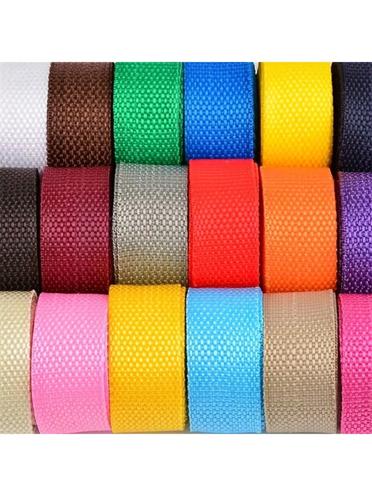 1pc 2yards 25mm PP Webbing Strap Canvas Polyester Ribbon For Knapsack Strapping Bags Crafts DIY Belt Bag Dog Accessories
