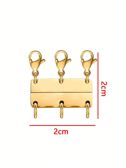1pc 3-Layer Magnetic Gold/Silver Clasp, Necklace Extension Connector Separator