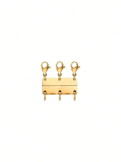1pc 3-Layer Magnetic Gold/Silver Clasp, Necklace Extension Connector Separator