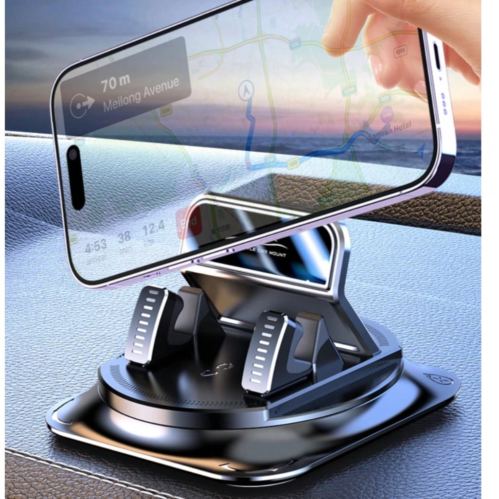1pc 360° Rotating Dashboard Phone Holder, Nano Gel Base Enhanced Grip, Auto Lock Prevents Overheating, Car Phone Mount, Car Accessories, Car Interior Essentials, Men's/Women's Car Accessories