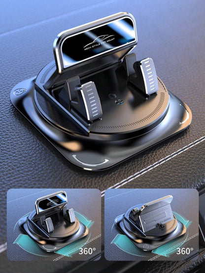 1pc 360° Rotating Dashboard Phone Holder, Nano Gel Base Enhanced Grip, Auto Lock Prevents Overheating, Car Phone Mount, Car Accessories, Car Interior Essentials, Men's/Women's Car Accessories