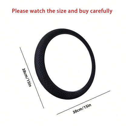 1pc 3D Breathable Mesh Elastic Particle Massage Car Steering Wheel Cover, Polyester Fiber Surface, Sponge Filling, Adjustable Elastic, Fits 14.5-15 Inch Car Interior Accessories