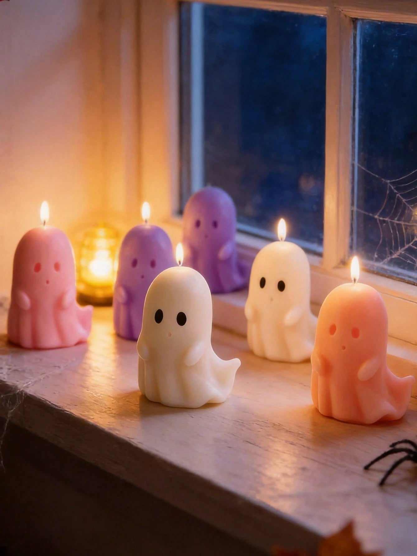 1pc 3D Ghost Pumpkin Candle Silicone Mold, Non-Stick Reusable, For Aromatherapy Candles, Plaster, Epoxy Resin And Soap Making, Suitable For Halloween Party, Autumn Home Decor Gothic Tabletop Ornament