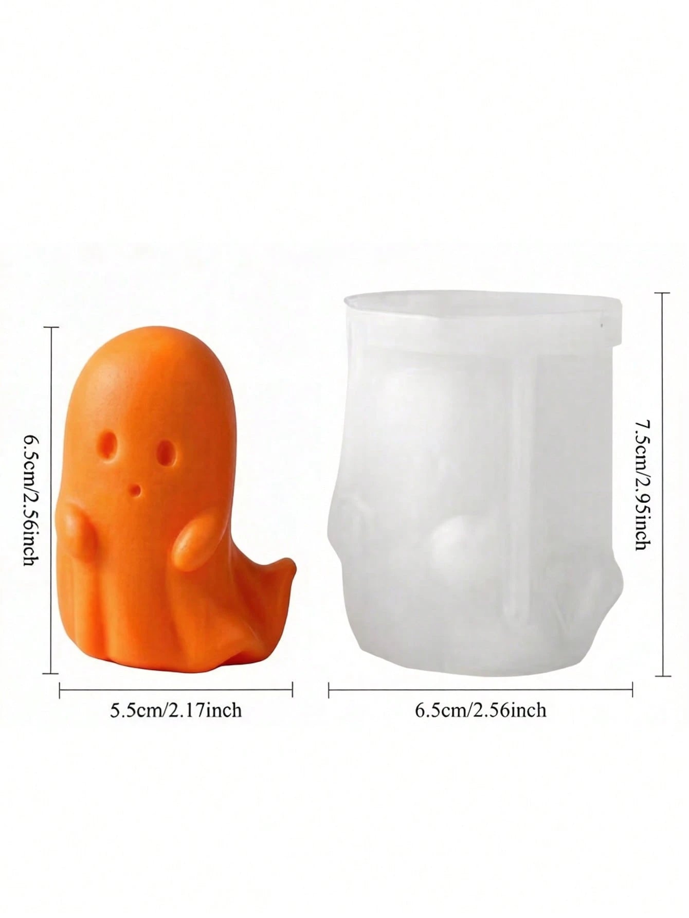 1pc 3D Ghost Pumpkin Candle Silicone Mold, Non-Stick Reusable, For Aromatherapy Candles, Plaster, Epoxy Resin And Soap Making, Suitable For Halloween Party, Autumn Home Decor Gothic Tabletop Ornament
