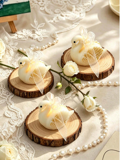 1pc/4pcs/8pcs Swan Shaped Scented Candles With Gold Powder, Handmade Cute Swan Scented Soy Wax Candles Decoration, Suitable For Desktop Photo Props And Gifts, Perfect For Meditation And Stress Relief