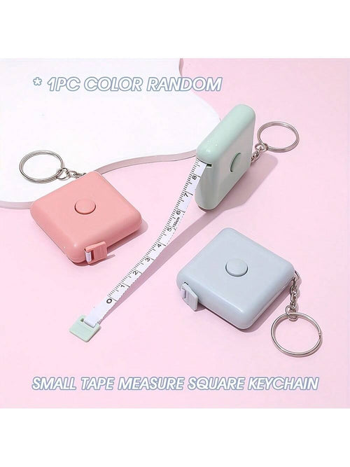 1pc 59-Inch Mini Retractable Tape Measure Keychain- Dual Scale For Body Measurement, Sewing, Crafting- Lead-Free, Non-Metallic Tape Material- Compact, Portable Design, Essential For Back To School