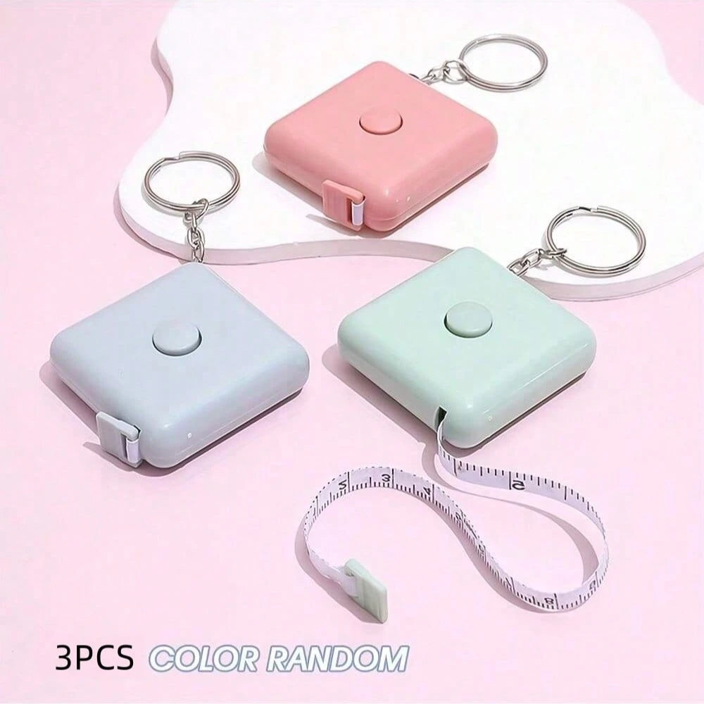 1pc 59-Inch Mini Retractable Tape Measure Keychain- Dual Scale For Body Measurement, Sewing, Crafting- Lead-Free, Non-Metallic Tape Material- Compact, Portable Design, Essential For Back To School