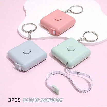 1pc 59-Inch Mini Retractable Tape Measure Keychain- Dual Scale For Body Measurement, Sewing, Crafting- Lead-Free, Non-Metallic Tape Material- Compact, Portable Design, Essential For Back To School
