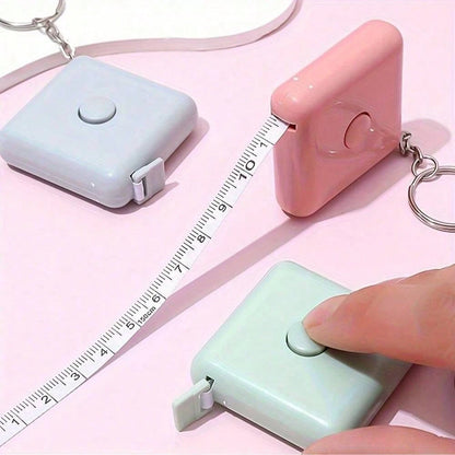 1pc 59-Inch Mini Retractable Tape Measure Keychain- Dual Scale For Body Measurement, Sewing, Crafting- Lead-Free, Non-Metallic Tape Material- Compact, Portable Design, Essential For Back To School