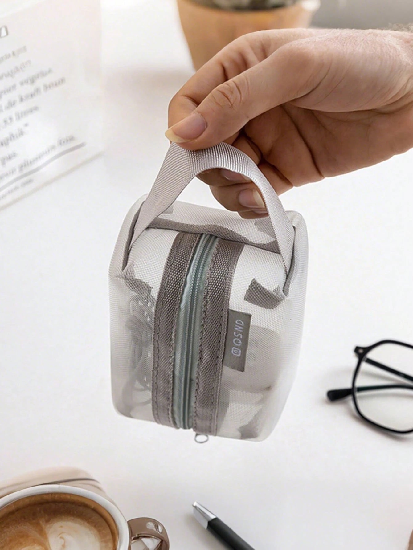 1PC/6PCS Transparent Mesh Storage Bag For Data Cable Digital Change Card Key Headphone Charging Head And Cosmetics
