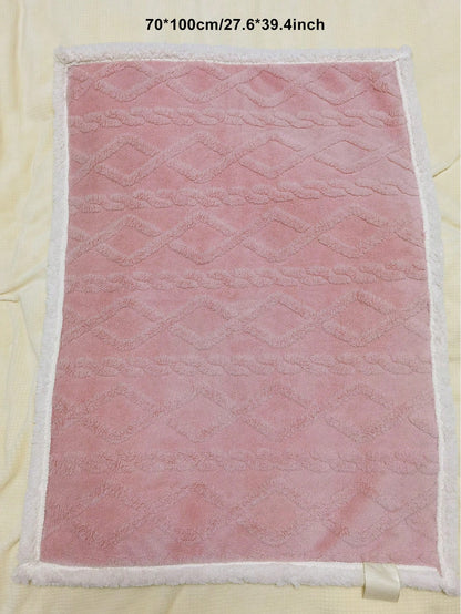 1PC 70*100cm/27.6*39.4inch Baby Blanket,Solid Double Material,Solid Color, Double-Sided Material, Soft And Comfortable, Nursery Room Love Valentine