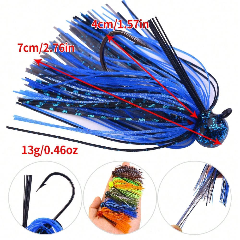 1pc 7cm/13g Rotating Sequin Lure Buzz Bait Anti-Snag Fishing Lure Black Bass Snakehead Rubber Fishing Tackle