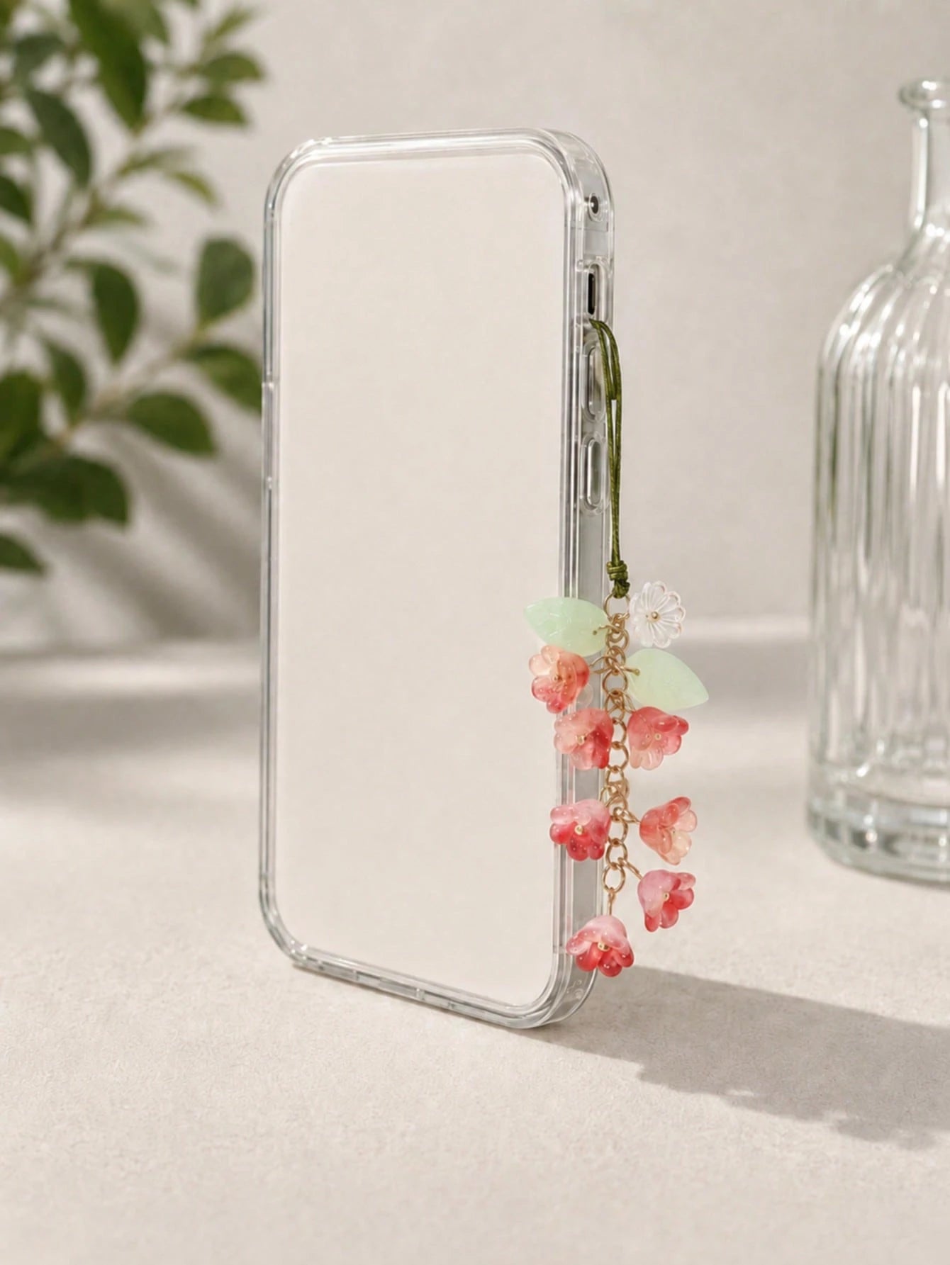 1pc 8-Color Fairy-Style Glass Lily Flower Phone Case Chain, Creative Phone/Camera Lanyard, Phone Accessories, Smartphone Wrist Strap, Smartphone Crossbody Bag (Actual Size May Slightly Differ From Pho