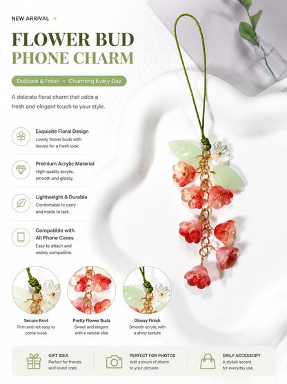1pc 8-Color Fairy-Style Glass Lily Flower Phone Case Chain, Creative Phone/Camera Lanyard, Phone Accessories, Smartphone Wrist Strap, Smartphone Crossbody Bag (Actual Size May Slightly Differ From Pho