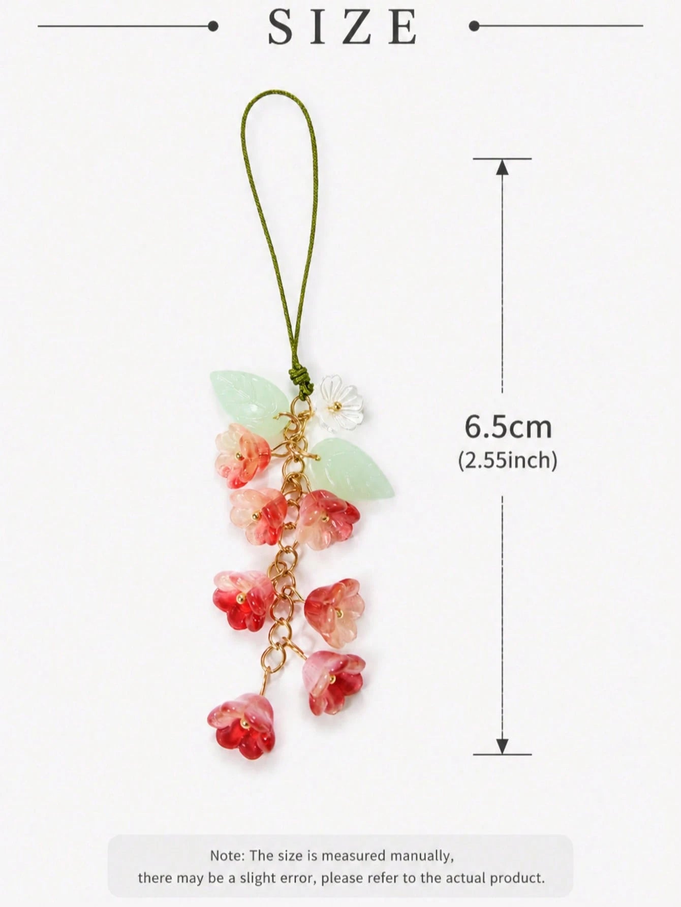 1pc 8-Color Fairy-Style Glass Lily Flower Phone Case Chain, Creative Phone/Camera Lanyard, Phone Accessories, Smartphone Wrist Strap, Smartphone Crossbody Bag (Actual Size May Slightly Differ From Pho