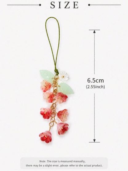1pc 8-Color Fairy-Style Glass Lily Flower Phone Case Chain, Creative Phone/Camera Lanyard, Phone Accessories, Smartphone Wrist Strap, Smartphone Crossbody Bag (Actual Size May Slightly Differ From Pho