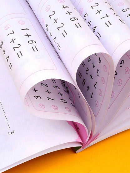 1PC 80 Pages/66 Pages Handwritten Arithmetic Practice Notebook Addition And Subtraction Math Learning Workbook (All Accessories Are Random Color And Style) Office, School, Painting, Students, Markers