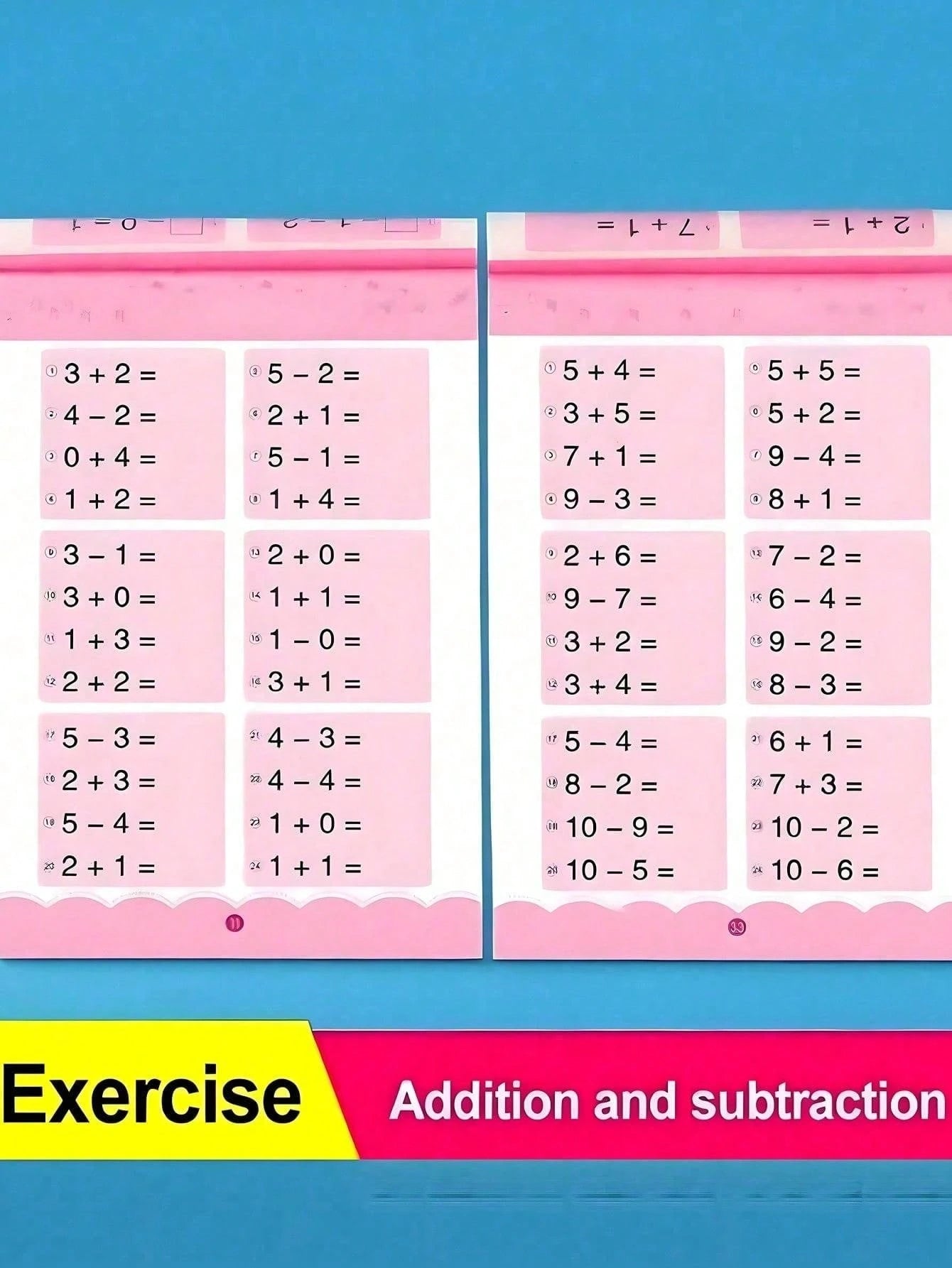 1PC 80 Pages/66 Pages Handwritten Arithmetic Practice Notebook Addition And Subtraction Math Learning Workbook (All Accessories Are Random Color And Style) Office, School, Painting, Students, Markers