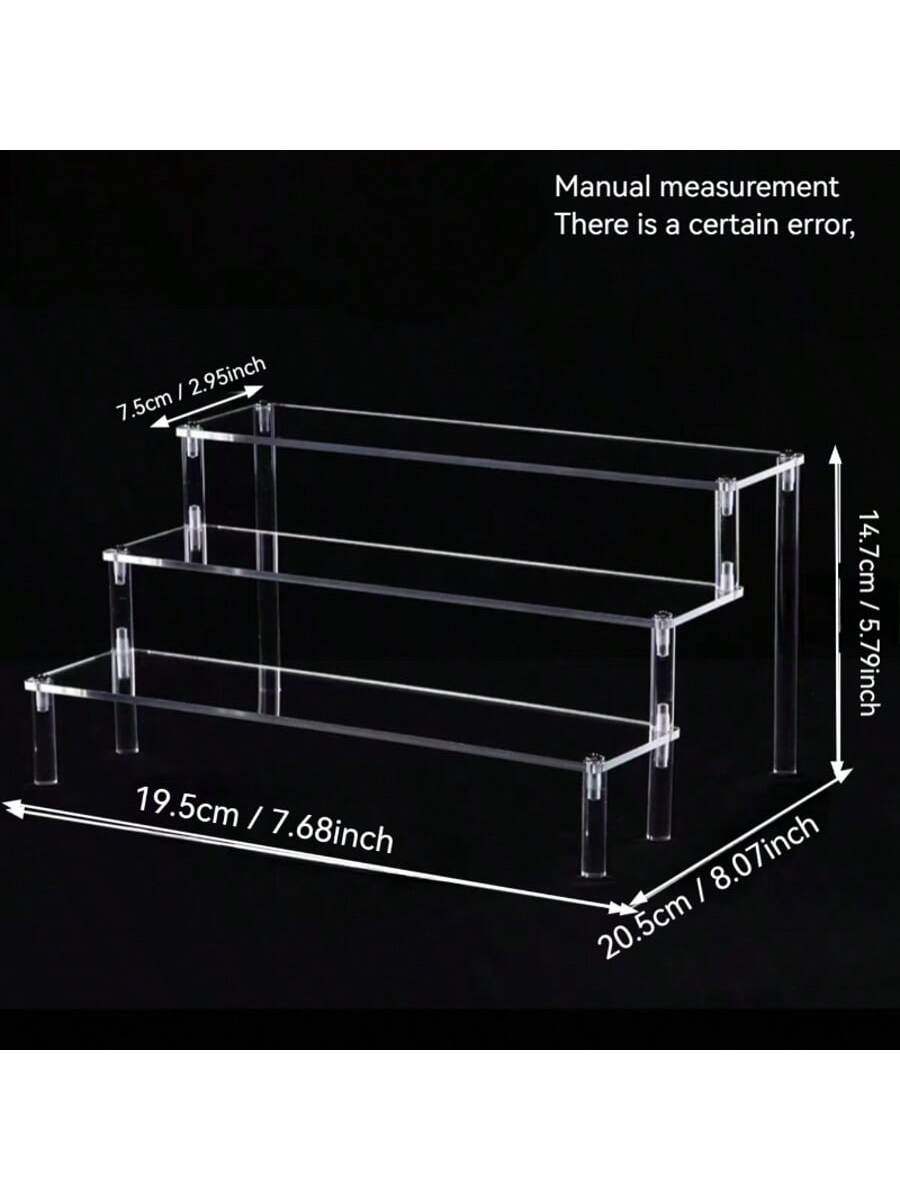 1pc Acrylic Cosmetic Storage Box, Multi-Layer Transparent Display Rack, Suitable For Perfume, Skincare, Makeup, Bathroom, Bedroom, Home Decor, Suitable For Vacation, Beach, Bathroom & Bedroom Storage