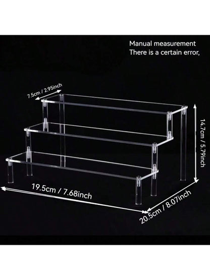 1pc Acrylic Cosmetic Storage Box, Multi-Layer Transparent Display Rack, Suitable For Perfume, Skincare, Makeup, Bathroom, Bedroom, Home Decor, Suitable For Vacation, Beach, Bathroom & Bedroom Storage