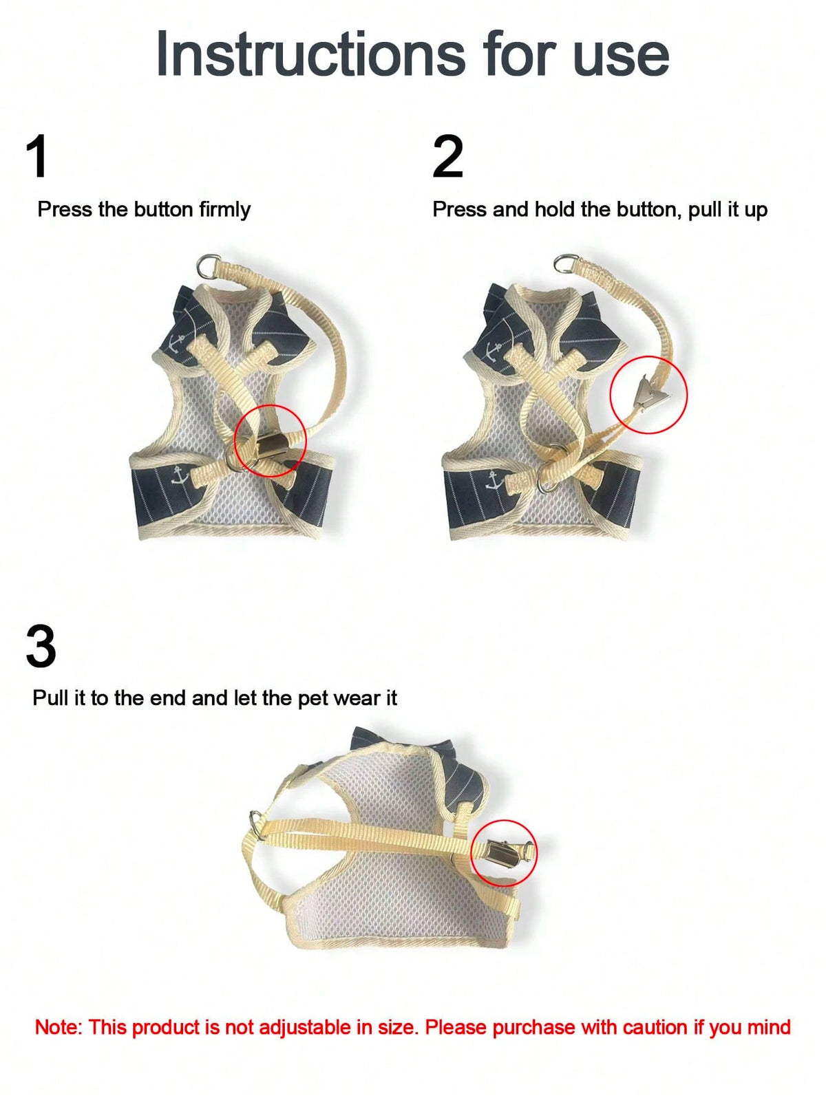 1pc Adjustable Rabbit Harness Leash, Stylish Bow Tie Rabbit Harness, Cute Anchor Pattern, Suitable For Small Pets & Rabbits, Small Animal Collar And Leash, Harness With Leash, Adjustable Leash, Dog Su