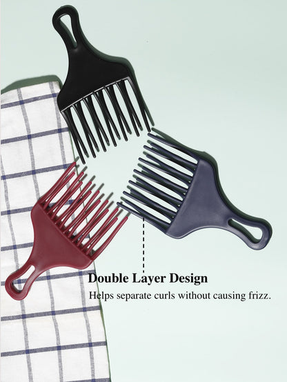 1pc Afro Pick Lift Hair Comb,Afro Hair Pick Comb Wide Tooth Comb For Curls Hair Styling Tool Afro Pick For Women And Men Detangling Lifting Comb,Detangle Wig Braid Hair Man Styling Comb