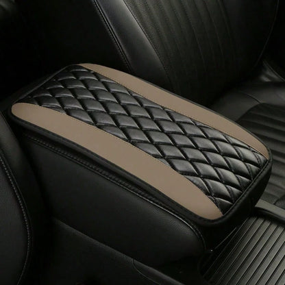 1pc All-Season Universal Car Armrest Box Cover, PU Leather Embroidered 3D Anti-Slip Center Console Armrest Cover, Universal Size Multiple Colors Available- Red- Black- Blue- Grey- Beige- Purple