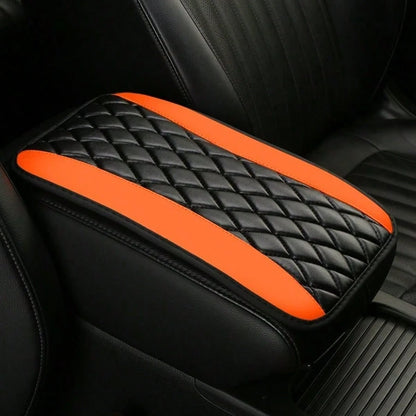 1pc All-Season Universal Car Armrest Box Cover, PU Leather Embroidered 3D Anti-Slip Center Console Armrest Cover, Universal Size Multiple Colors Available- Red- Black- Blue- Grey- Beige- Purple