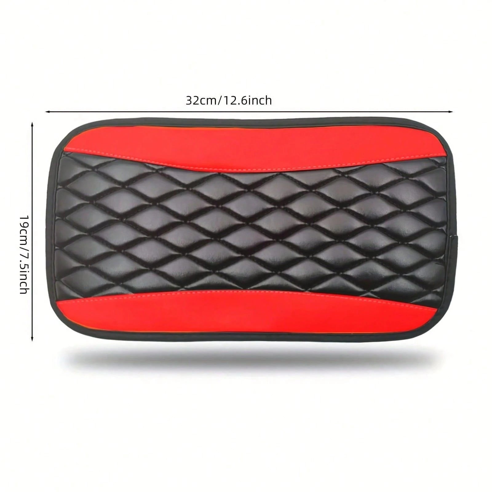 1pc All-Season Universal Car Armrest Box Cover, PU Leather Embroidered 3D Anti-Slip Center Console Armrest Cover, Universal Size Multiple Colors Available- Red- Black- Blue- Grey- Beige- Purple