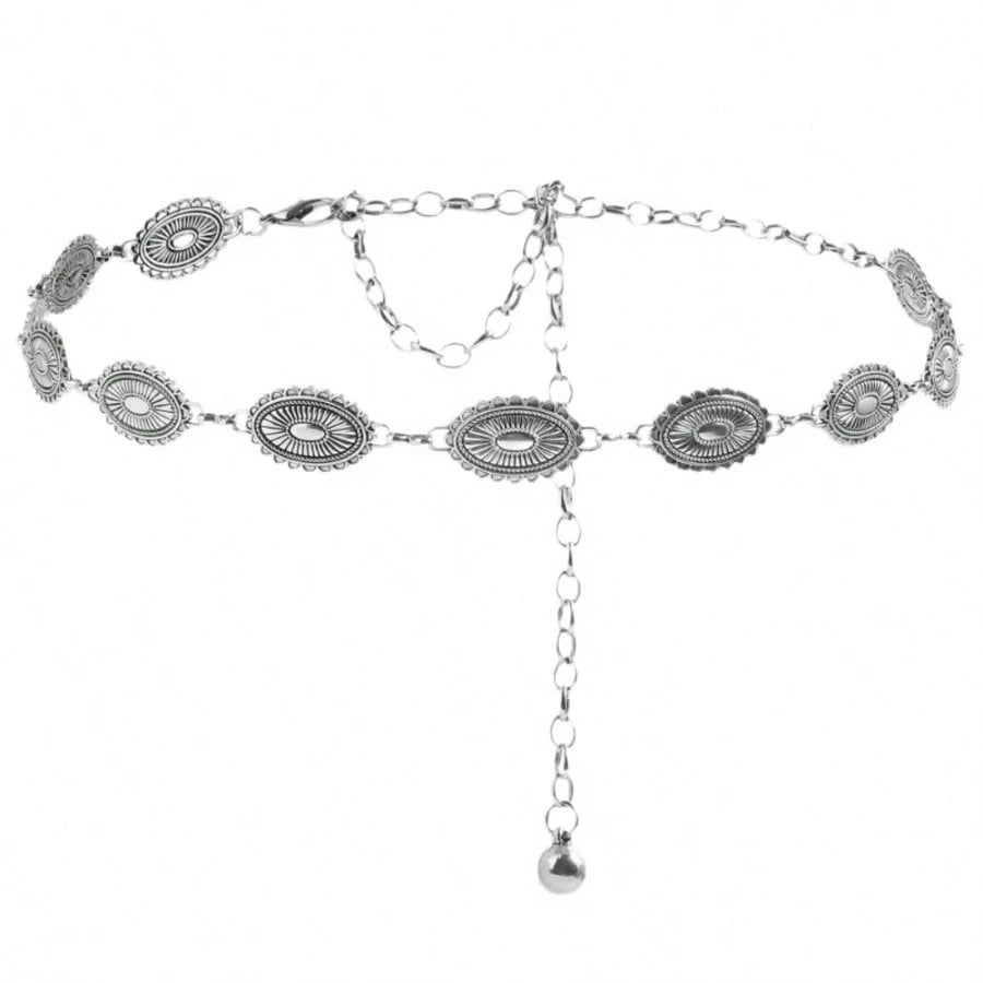 1pc Alloy Women's Personalized Carved Waist Chain