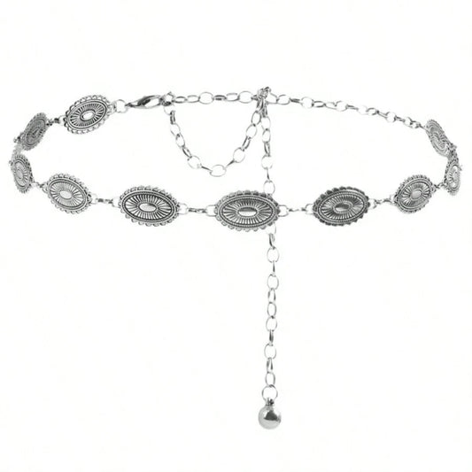 1pc Alloy Women's Personalized Carved Waist Chain