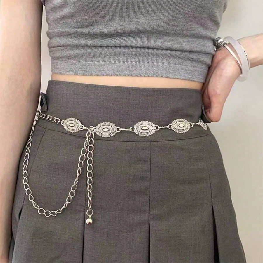 1pc Alloy Women's Personalized Carved Waist Chain