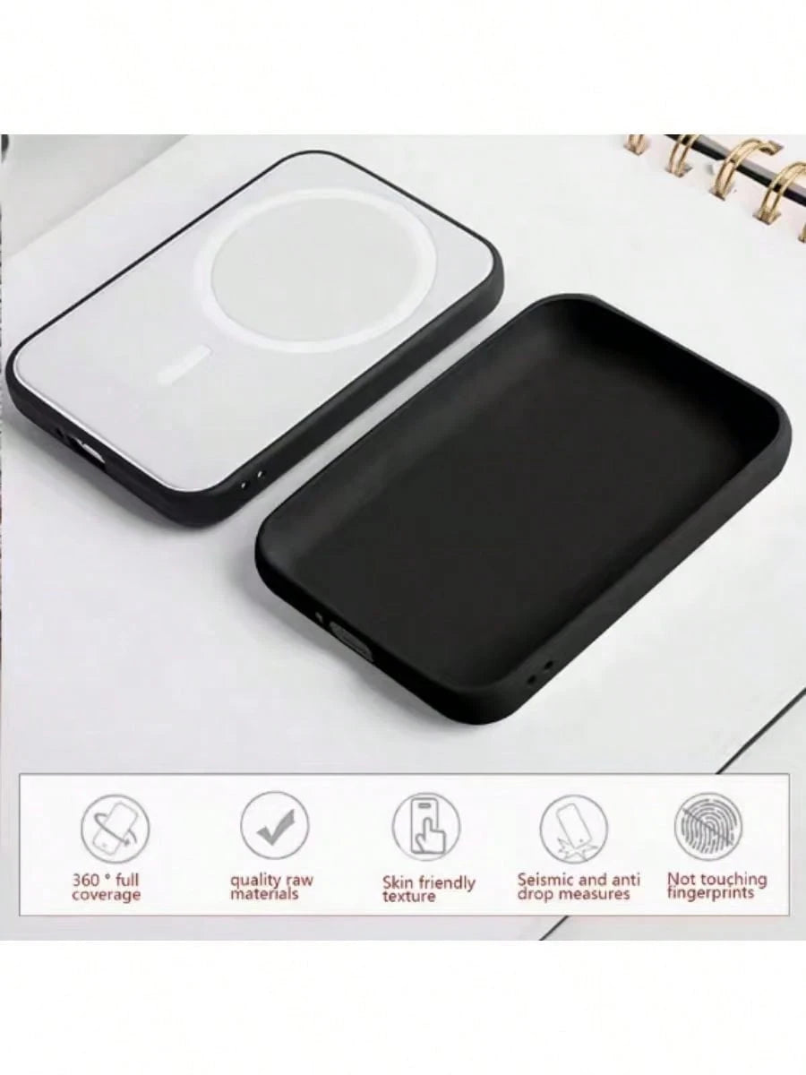 1pc Apple Magnetic Adsorption Protective Case. This Apple Power Bank Protective Case Is Made Of Soft TPU Material With A Matte And Fine Texture, Providing Shock And Drop Protection. You Can Also Stick