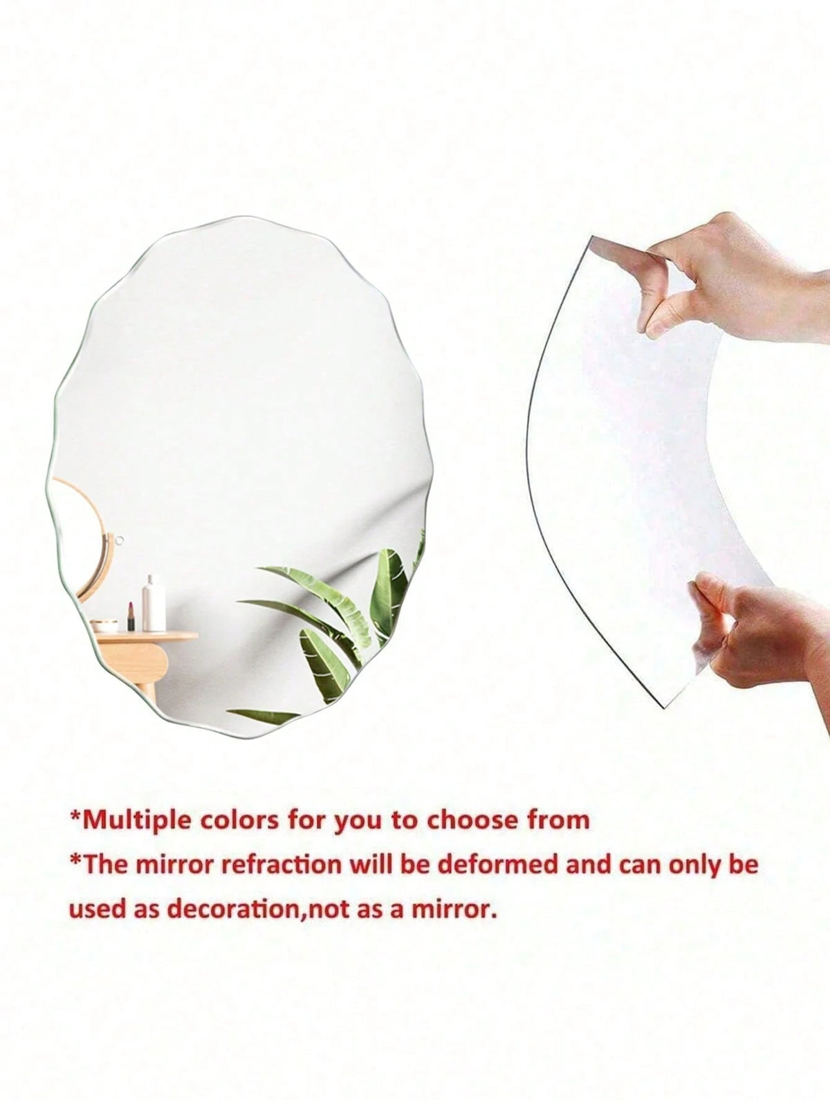 1PC Asymmetrical Wavy Decorative Mirror-Home Decor For The Living Room And Other Rooms; Modern Asymmetrical Artistic Decorative Mirror