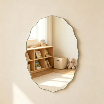 1PC Asymmetrical Wavy Decorative Mirror-Home Decor For The Living Room And Other Rooms; Modern Asymmetrical Artistic Decorative Mirror