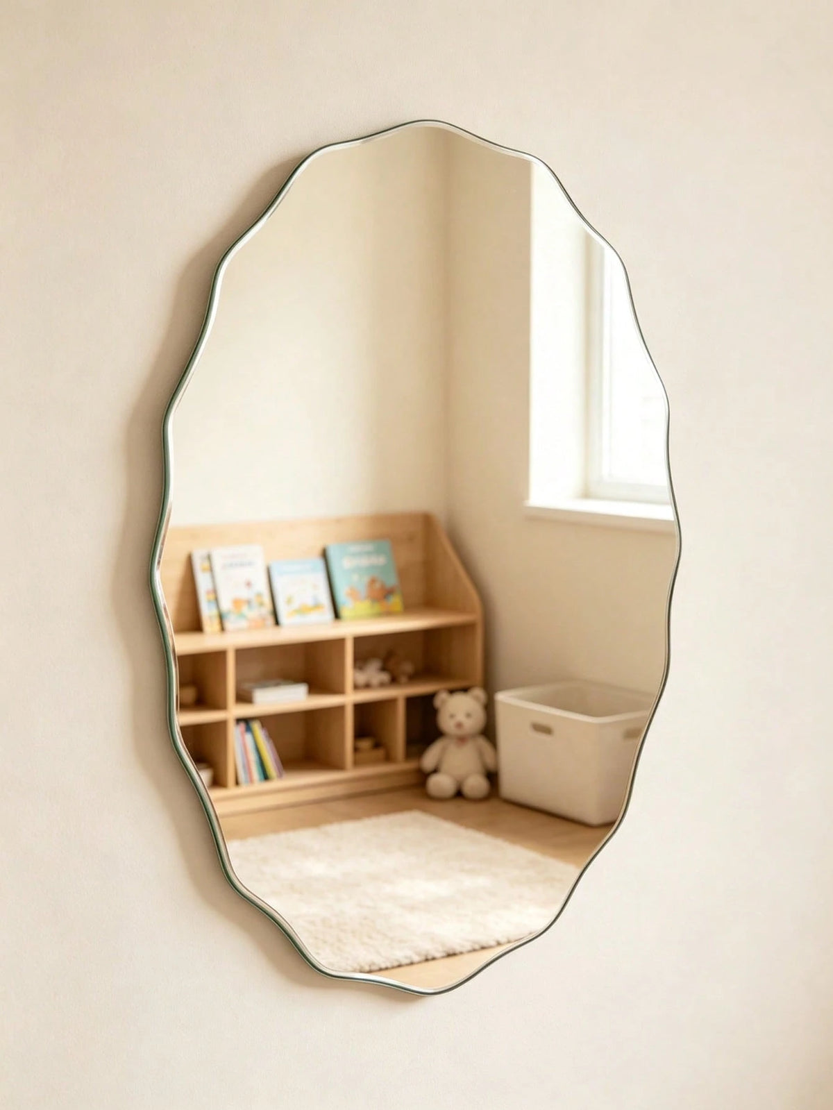 1PC Asymmetrical Wavy Decorative Mirror-Home Decor For The Living Room And Other Rooms; Modern Asymmetrical Artistic Decorative Mirror