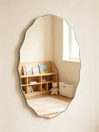 1PC Asymmetrical Wavy Decorative Mirror-Home Decor For The Living Room And Other Rooms; Modern Asymmetrical Artistic Decorative Mirror