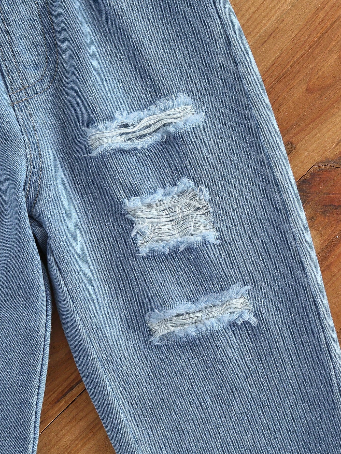1pc Baby Boy Personalized Fashion Distressed Design Rolled Hem Denim Jeans, Casual Comfortable Minimalist Style, Thin Autumn Long Pants