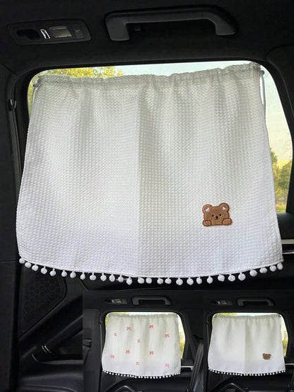 1pc Baby Car Sun Shade, Heat Insulation, Sunshade Curtain, Car Sunshade Pullcord