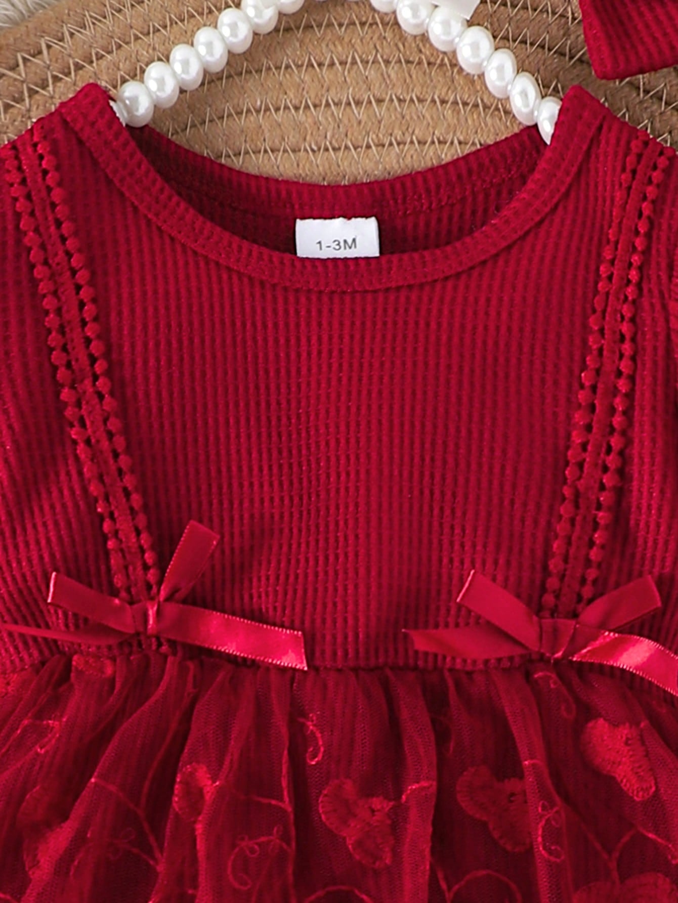 1pc Baby Girl Cute Short Sleeve Lace Mesh Ruffle Dress With Leg Warmers And Headband, Lightweight Summer