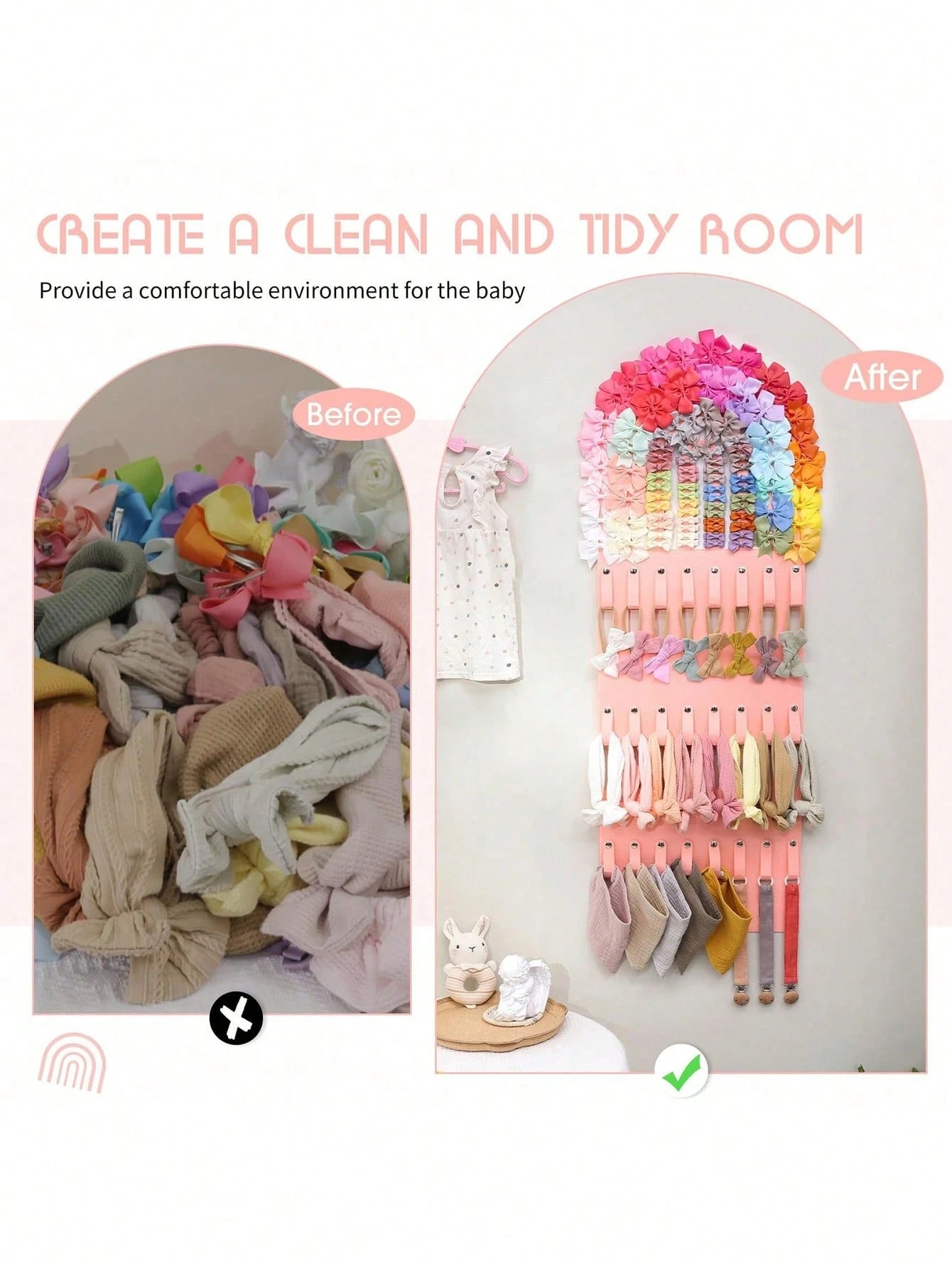 1pc Baby Hairpin, Hairband Storage Rack, Sturdy Bracket, Children's Room Decoration Pendant, Suitable For Daily Use, Holiday Gifts