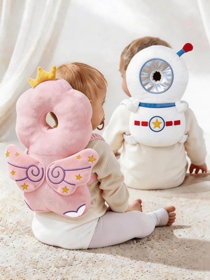 1pc Baby Head Protector Cushion, Head Protection Backpack, Anti-Fall Head Pad, Adjustable Baby Head Protection Pad, Soft & Comfortable, Cute Cartoon Design, Suitable For Baby Walking And Crawling
